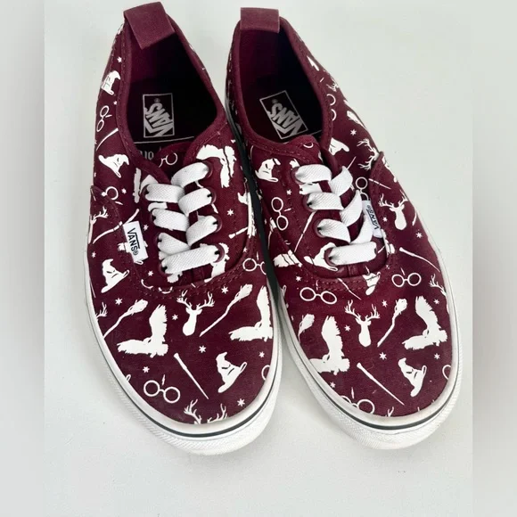 VANS x Harry Potter Elastic Laces Slip-on Kids Youth Shoes Sneakers Burgundy EUC - Picture 3 of 9
